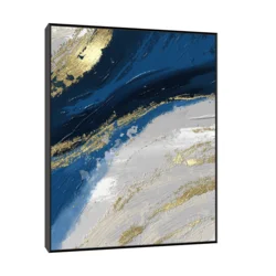 Canvas Slika na platnu Zlatna linija II 80x100cm, Sa ramom, Crni