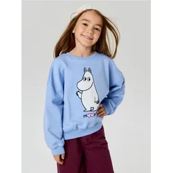 Sinsay - Pamučni duks sa okruglim izrezom Moomin - svetlo plava
