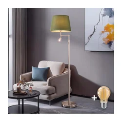 BRILAGI - LED stojeća lampa CERIA 1xE27/60W/230V + LED/2,1W mat hrom/zelena