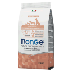 Monge Monoprotein All Breeds Puppy and Junior, Losos i Pirinač - 800 g