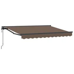 Povlačivi tende Sivosmeđa 5 x 3 m Poliester i aluminij