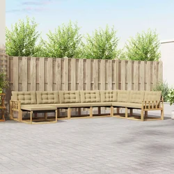 Set vanjskih sofa s jastukom 8 pcs Bijela i bež