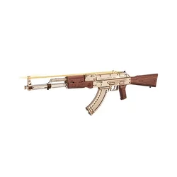Robotime 3D lesena mehanska sestavljanka Napadalna puška AK-47