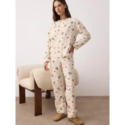Trendyol Milla Ženski set pidžame Thmaw26Pt00150, Krem