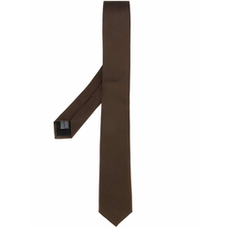 Fashion Clinic Timeless-woven silk tie-men-Brown