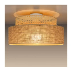 Plafonsko svetlo BOHO, 1xE27/60W/230V, prečnik 40 cm, od ratana