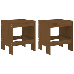 Vidaxl Vrtni stolček 2 kosa medeno rjava 40x36x45 cm trdna borovina