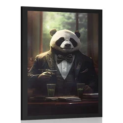 Plakat živalski gangster panda - 60x90 black