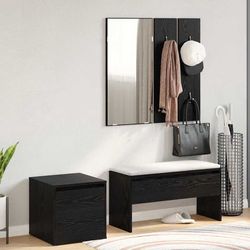 Set namještaja za predsoblje 3 pcs Crni hrast 80 x 31 x 40 cm