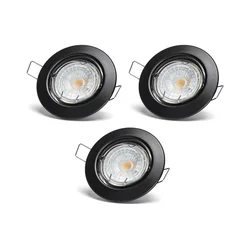 Aigostar - Komplet od 3 LED ugradnih svetala 1xGU10/4,5W/230V 3000K crna