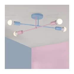 Plafonski luster CAMBRIDGE 4xE27/15W/230V plava/ružičasta