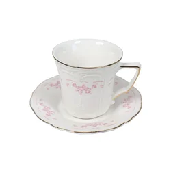 PORCELAN SET ZA KAFU 120ml 6/1 (CVETIĆI/SIVI) DT2407004D