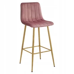 Barski stol POZZA VELVET, roza