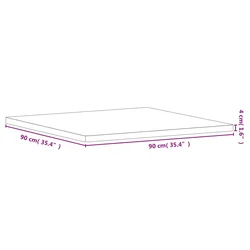 Stolna ploča 90 x 90 x 4 cm četvrtasta od masivne bukovine