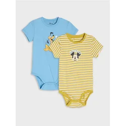 Sinsay - Pamučni bodi sa printom 2 pack Mickey Mouse - senf