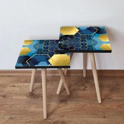 Hanah Home 2SHP160 Pomoćni stočić, 2 komada, Teget