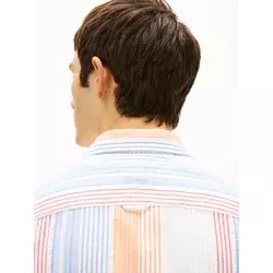 Tommy Jeans Srajca  nebeško modra / losos / oranžno rdeča / bela