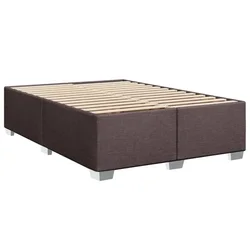 Vidaxl Posteljni okvir brez vzmetnice temno rjav 140x190 cm blago