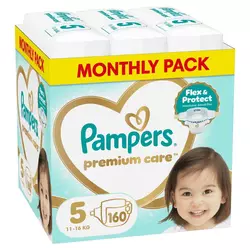 Pampers pelene prem.care monthlyS5 11-16kg 160kom