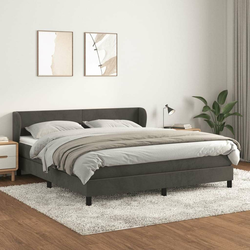 shumee Box spring postelja z vzmetnico temno siva 160x200 cm žamet
