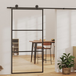 Den Drsna vrata z opremo ESG steklo in aluminij 102x205 cm