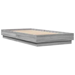 Vidaxl Posteljni okvir siva sonoma 90x190 cm inženirski les