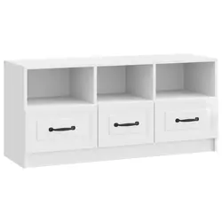 TV ormar s ladicama Bijela visokog sjaja 102 x 34,5 x 47 cm