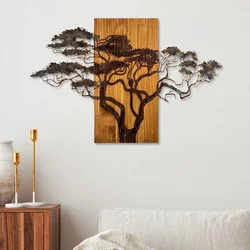 Aberto Design Zidna dekoracija Acacia Tree - 387-A, 90x58x3 cm, Smeđe boje