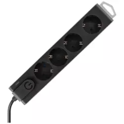 HOME Produžni kabal sa zaštitom NVT 4K-3/BK, 4 utičnice, 1.5mm2, 3m