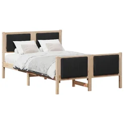Vidaxl Kovinska posteljna konstrukcija Rjava in črna 120 x 190 cm