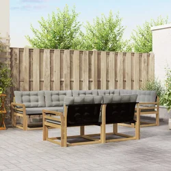 Set vanjskih sofa s jastukom 7 pcs Bijela i svjetlosiva