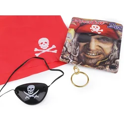 Karnevalski komplet - piratski - rdeč