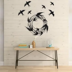 Wallity Zidna dekoracija Migration-2, 79x8x79 cm, Crna