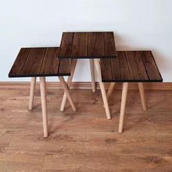 Hanah Home Set klub stočića 3Shp19, 3 komada, Šarena