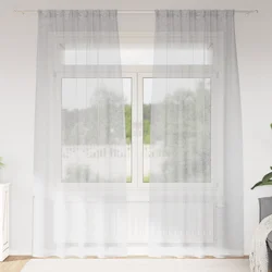 Voile zavjesa 2 pcs Svijetlo siva 245 x 140 cm Poliester