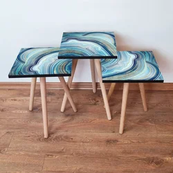 Hanah Home set stolića za kafu 3Shp109, 3 dijela, šareni