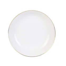 shumee Pearl Gold globok porcelanasti krožnik 21 cm bel