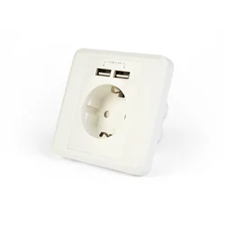 EnerGenie priključnica 2 x USB + CEE 7/3 2.4A Bela