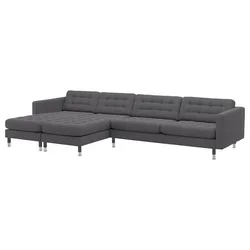 LANDSKRONA Sofa 5-sed, s lenjivcima/Gunnared tamnosiva/metal