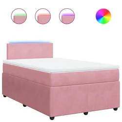 Vidaxl Box spring postelja z vzmetnico roza 120x200 cm žamet