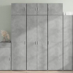 Visoka komoda boja betona 70x42,5x185 cm od konstruiranog drva