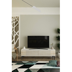 HANAH HOME TV polica Corsa 120 White Travertine