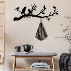 Wallity Zidna vešalica Escaped Birds, 67x27x2cm, Crna