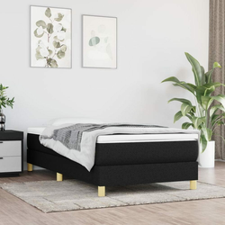 Okvir za krevet s oprugom crni 90x200cm od tkanine