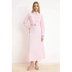 Trendyol Modest Ženska haljina Tctss26Eb00075, Roza