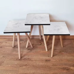 Hanah Home Set klub stočića 3Shp213, 3 komada, Siva