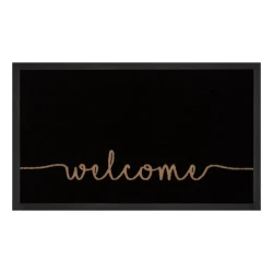 Črn predpražnik Hanse Home Cozy Welcome , 45 x 75 cm