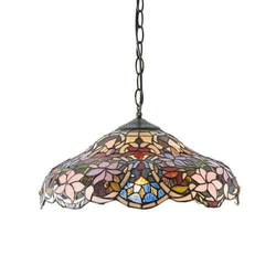 Endon 64325 - Luster na lancu Tiffany SULLIVAN 1xE27/60W/230V prečnik 40 cm