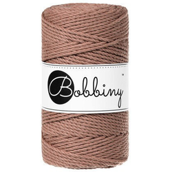 Bobbiny 3PLY Macramé Rope 3 mm 100 m Mocha Mossa Vrvica