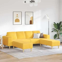 Sofa Svijetlo žuta 250 x 188 x 76 cm Kordura tekstil